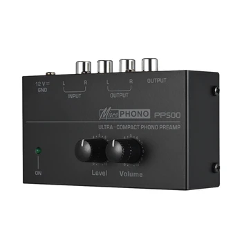 Ultra-Compact Phono Preamp PP500 с бас Treble баланс Регулиране на силата на звука Pre-Amp Turntable Preamplificador US Plug
