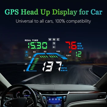WYING Q7 GPS HUD Head Up дисплей Автоматично предупреждение за скорост Компас проектор Електронни аксесоари за всички автомобили