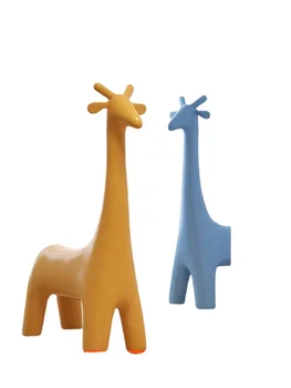 Xl Детска табуретка за животни Творчески бебешки жираф стол карикатура за смяна на обувки