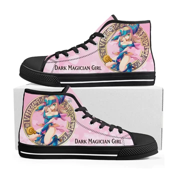 Yu-Gi-Oh Yami Mutou Dark Magician Girl High Top Sneakers Mens Womens Teenager Canvas Sneaker Casual Couple Shoes Custom Shoe