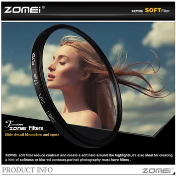 Zomei 52/55/58/62/67/72/77mm Филтър за мек фокус със специален ефект Дифузионен филтър за Canon Nikon Sony Olympus Pentax Samsung обектив