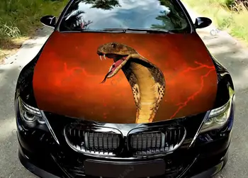 cobra змия животно кола Качулка винил стикери обвивам винил филм двигател капак стикер на кола авто аксесоари