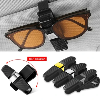 Автомобилен държач за слънчеви очила Щипка за слънчеви очила Въртящ се държач за карти Очила Аксесоари за калъфи за очила Авто интериорни аксесоари