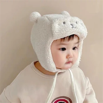 Бебешка шапка за уши Сгъстяване на зимна дишаща ушна защитна шапка Детски шапки
