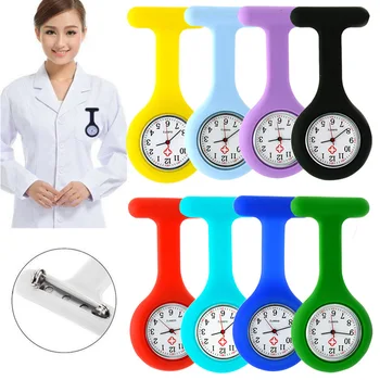 Висулка за медицински сестри Часовници Силикон 22colors 2023 Медицинска сестра брошка туника Fob часовник Фънки дизайни мода чар медицински