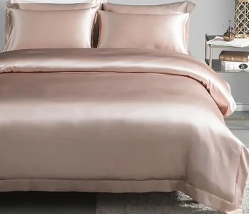 Гладък луксозен потребителски висококачествени 100% копринени спални комплекти