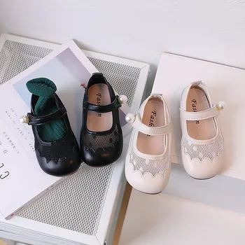 Деца Мери Джейнс момичета ежедневни обувки 2023 Нова куха PU детска мода сладка принцеса мека проста корейски стил апартаменти лято PU