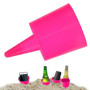 Държач за чаши за плаж Универсален топлоустойчив пясъчен държач за многократна употреба Пясъчни подложки за плажно парти Събиране на приятели Преносими цветни