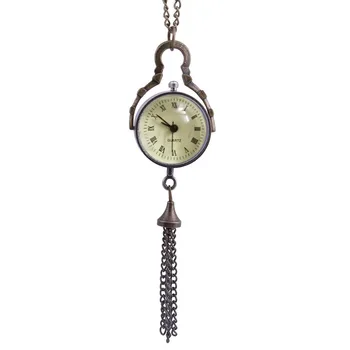 Ерсоналност джобен часовник кръгла стъклена топка реколта кварцов джобен часовник римски цифри мащаб мъжки дамски часовник с верига Christma