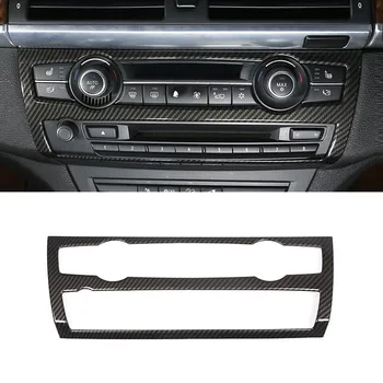 За BMW X5 X6 E70 E7 2007 - 2013 ABS Car Center Contsole панел климатик обем копче рамка капак подстригване въглеродни влакна текстура