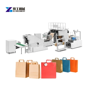 Китай полуавтоматична високоскоростна хартиена торба машината за правене цена с цветен печат хартиени торби машина за производство