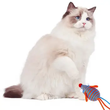 Котка моларна играчка Дълготрайна котешка играчка Ярък цвят Облекчаване на скуката Отлична форма на мишката Pet Cat Teaser Toy