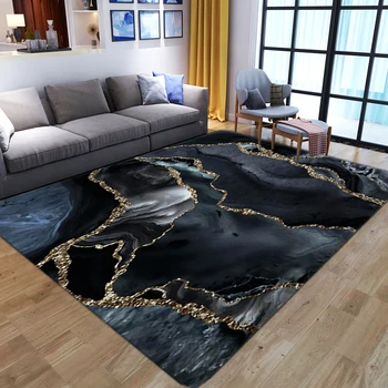 Луксозен тъмно златист неправилен мраморен килим Скандинавски модерни килими за хол спалня нощно легло диван коридор килим подови постелки по поръчка