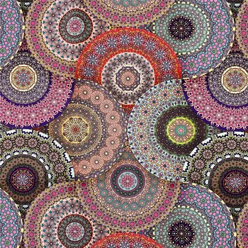 Мистериозен египетски реколта кръгли цветя памук плат Африка стил пачуърк текстилна тъкан Начало облекло рокля дома Decoratio