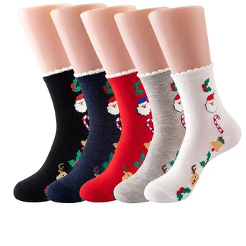 Модерна и удобна серия Дядо Коледа Нови памучни коледни чорапи карикатура тръба памучни чорапи трансгранична Amazon
