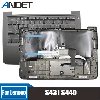 Нов оригинал за Lenovo S431 S440 корейски Palmrest главна клавиатура рамка горния капак тъчпад и пръстови отпечатъци дупка 04X1024