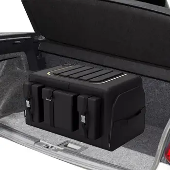 Организатор на чанта за съхранение на багажника на автомобила с капак Сгъваем склад за съхранение на автомобили Подреждане Кутия за съхранение на товари Автоматична кутия за багажник Организатор чанта