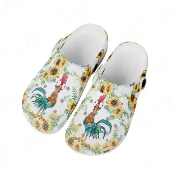 Петел слънчоглед дизайн петата каишка плоски обувки лято удобни нехлъзгащи закрит душ чехли плаж двойка случайни сандали
