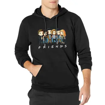 Приятели ТВ шоу Качулки есен смешно карикатура връхни дрехи суитчъри мъже ретро дизайн извънгабаритни пуловер качулка
