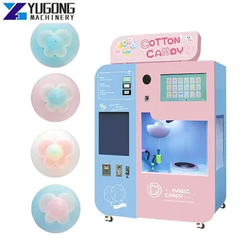 Професионална вендинг машина за захарен памук Поддръжка на многоезична пълна автоматична машина за захарен памук