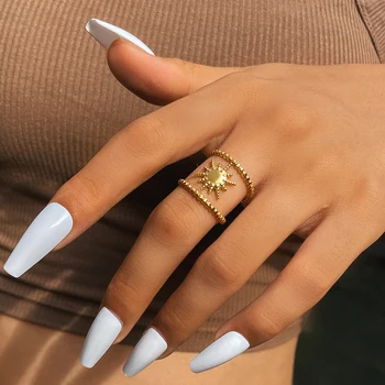 Пръстени от неръждаема стомана Бохемски реколта изящни регулируеми отворени пръстени мода уникален темперамент елегантен пръстен за жени бижута