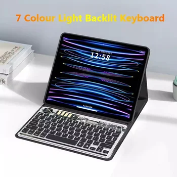 Разглобяем магнитен капак на клавиатурата за Lenovo Tab M10 10.6 2023 5G калъф за клавиатура с подсветка Clear Crystal Backlit Keyboard Case