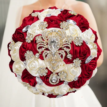 Сватбен букет шаферка шаферка холдинг цветя за сватбена украса