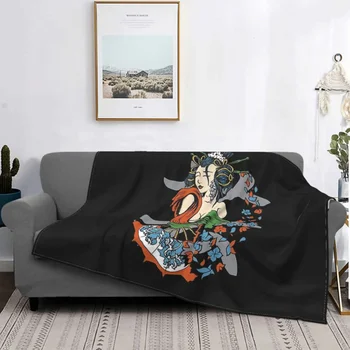 Секси гейша Японски изпълнители на изкуството Одеяло руно през целия сезон Дишащи супер топли одеяла за легло Плюшени тънки юргани
