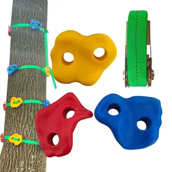 Скално катерене държи детска площадка игра ръка крака задръжте сцепление комплект дърво стена катерене камъни играчки за деца