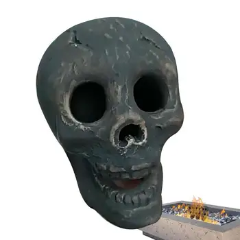 Скелет главата пожар яма имитира човешки череп камък дневник керамични за многократна употреба скелет пламък огнеупорни барбекю симулация череп подпори