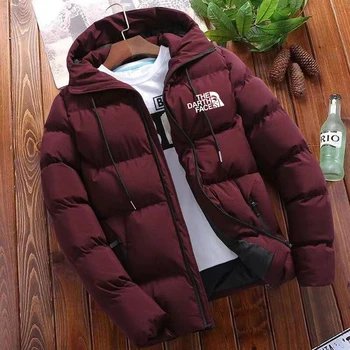 Специална цена 2024 ново мъжко яке, зимно модно спортно облекло за риболов (на открито) с качулка, голямо топло яке
