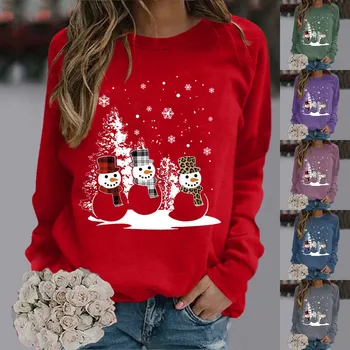 Суитчър с качулка Дамски пуловери за жени Коледа Teen момичета дълъг ръкав Crewneck суитчър сладък жени квартал цип пуловер