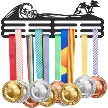 Сърф Метален медал Куки Платноходка Стенен носител на наградата за стена Медал за морски спорт Закачалка Rack Frame Декорация медал