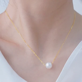 Титаниева стомана елегантна имитация една перлена огърлица женски минималистичен темперамент френски изящни бижута огърлица сватба