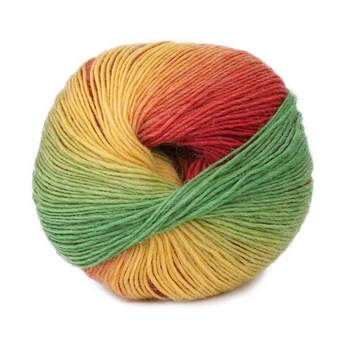 Цветна вълна смес прежда топка 50g ръчно тъкани дъга плетене на една кука кашмир плетене