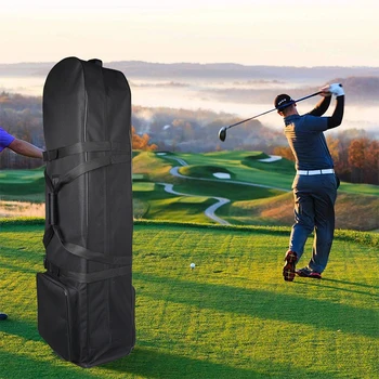 Черна голф авиационна чанта водоустойчив защитен капак 900D найлонова кърпа удебелена самолетна чанта за пратки Аксесоари за голф Унисекс