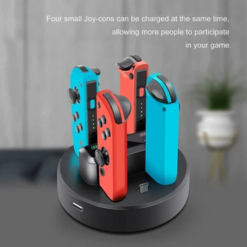  зарядно устройство за Nintendo Switch Pro / Joy Con- зарядна станция LED стойка за зареждане с микро USB кабел